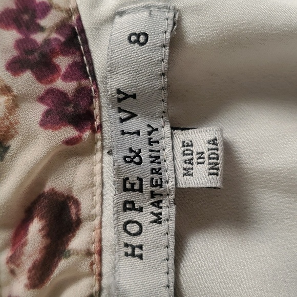 Hope & Ivy Maternity High Neck Printed Long Sleeve Collared Dress Size 8 - Picture 11 of 17